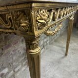 Louis XVI style console in carved wood eighteenth