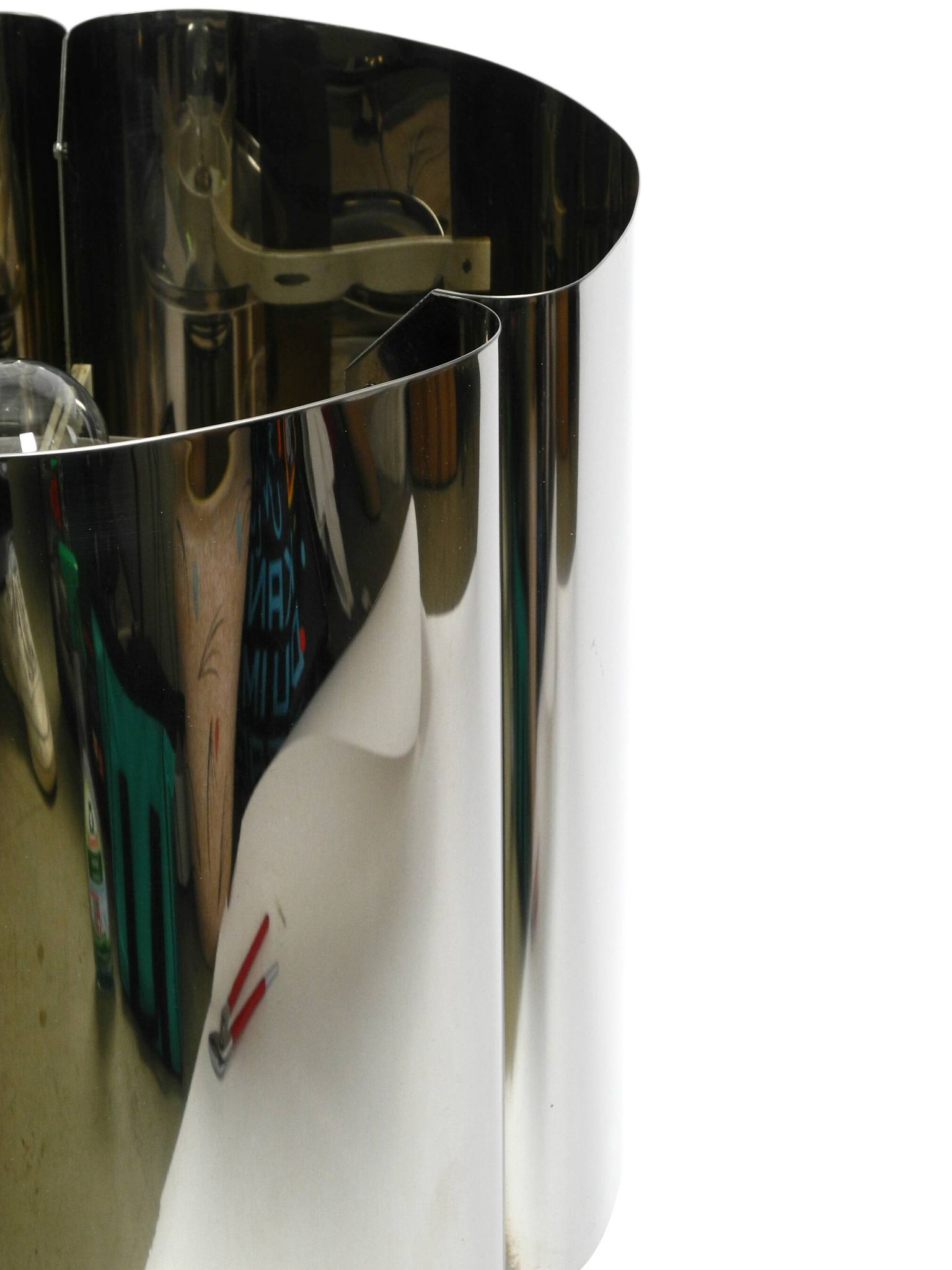Heavy huge XXL 1970s metal chrome table lamp with metal shade | Heigh 75 cm