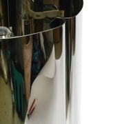 Heavy huge XXL 1970s metal chrome table lamp with metal shade | Heigh 75 cm