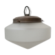 Etched glass and brass antique german conical pendant light
