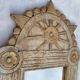 Antique carved wooden mirror – Indian craftsmanship – Authentic patina