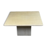 Table basse carrée vintage en travertin italie 1980