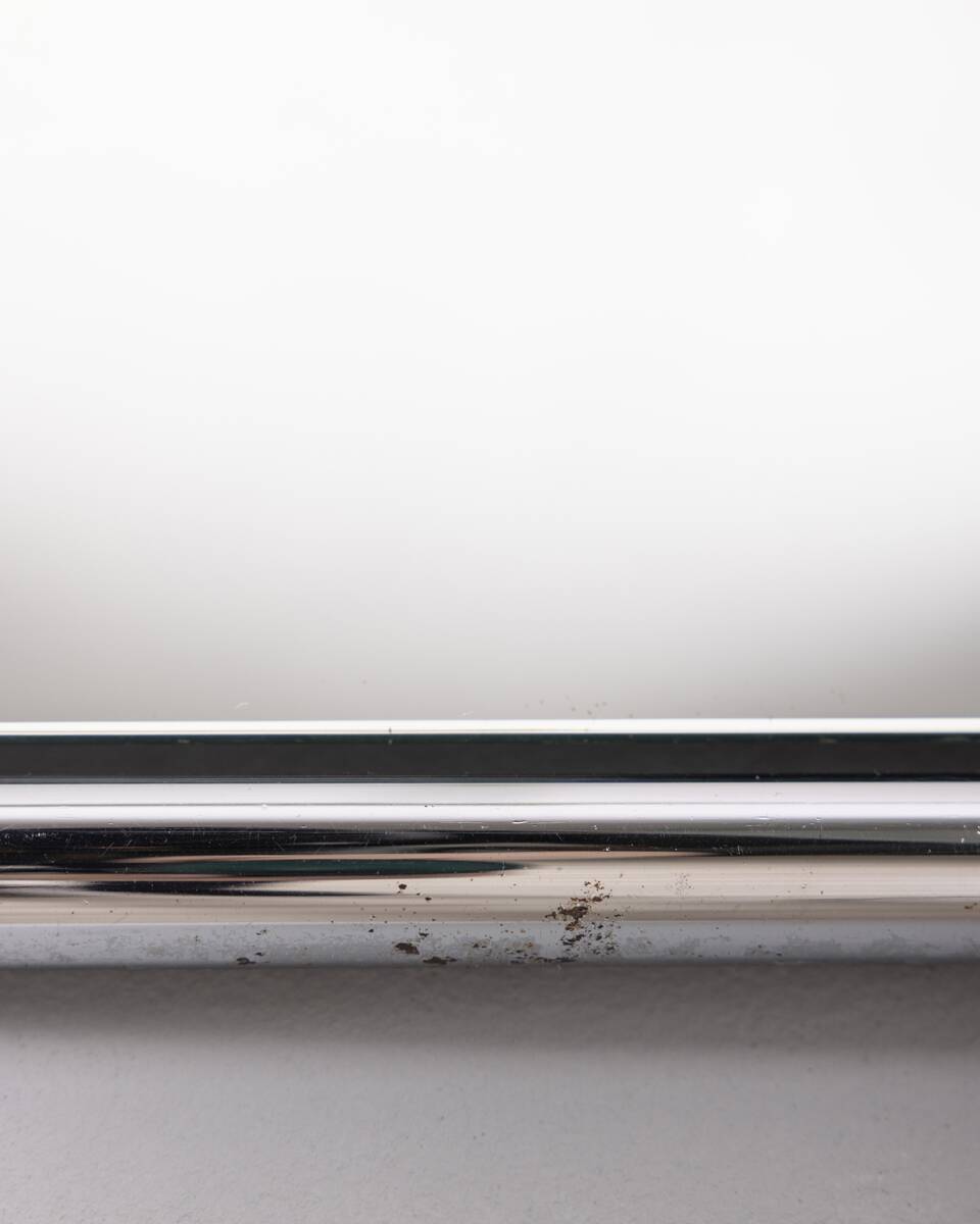 Vintage 1970s wall mirror in chrome-plated metal, italian design