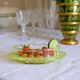 Fruit cup in yellow wealine moulded crystal 19th / 20th century