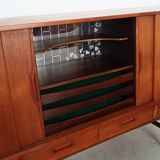 Buffet haut en teck, design danois, années 1970, fabriqué par Børge Dam