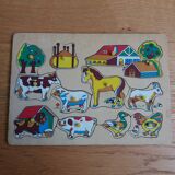 Wooden puzzle farm animals