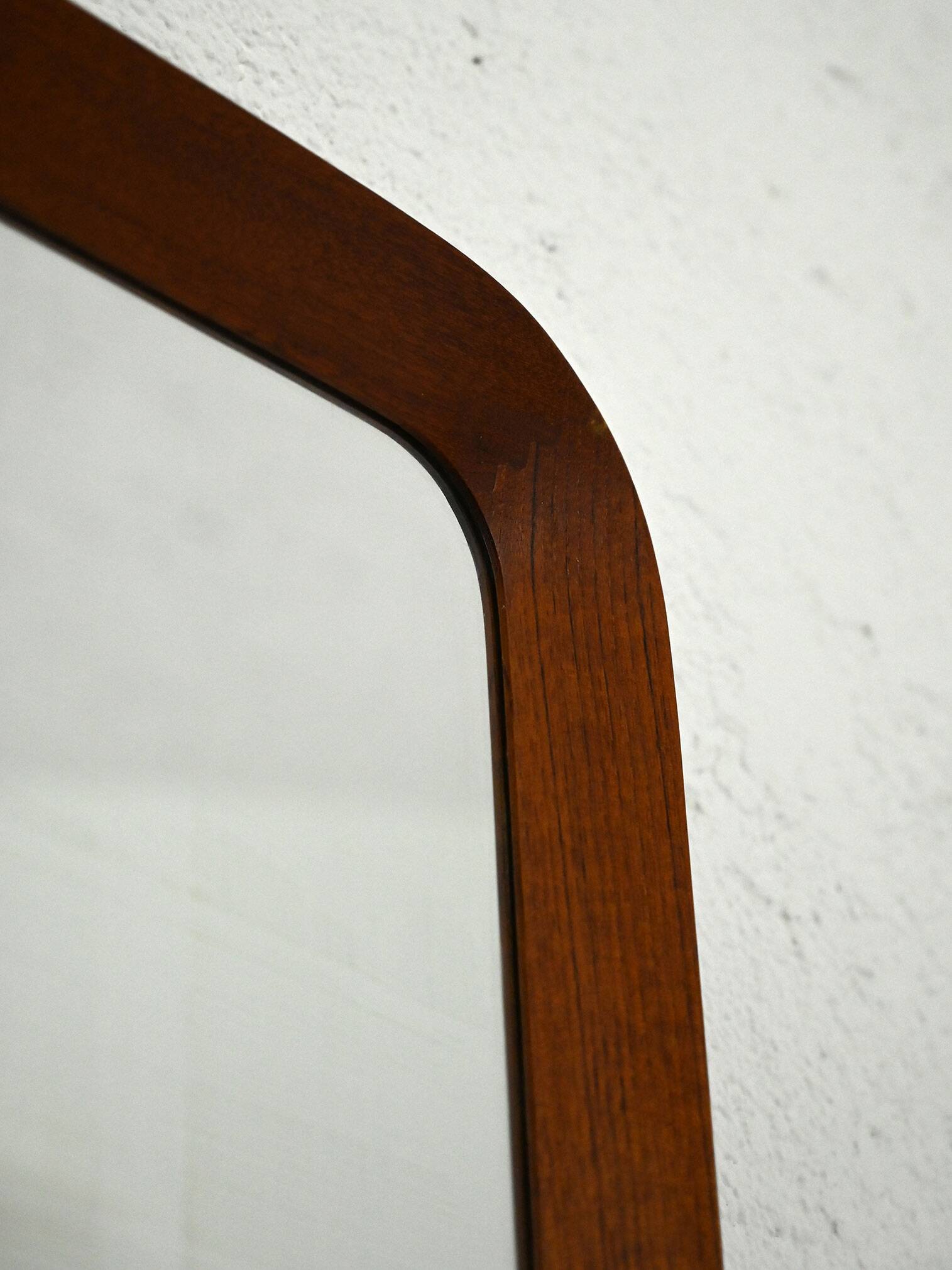 Teak mirror with beveled frame