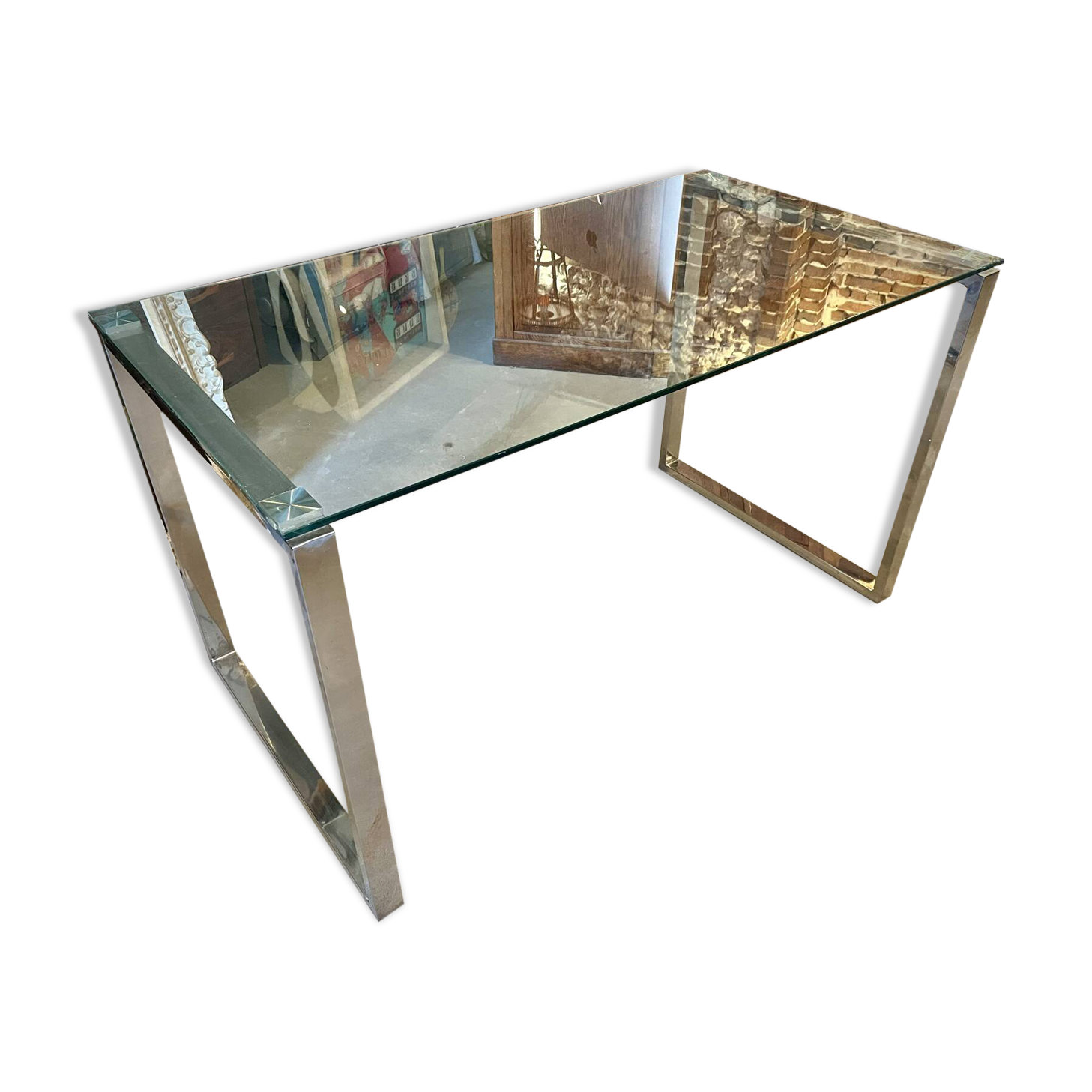 Ancien bureau en verre