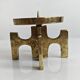 Brutalist candle holder in solid brass 1970s