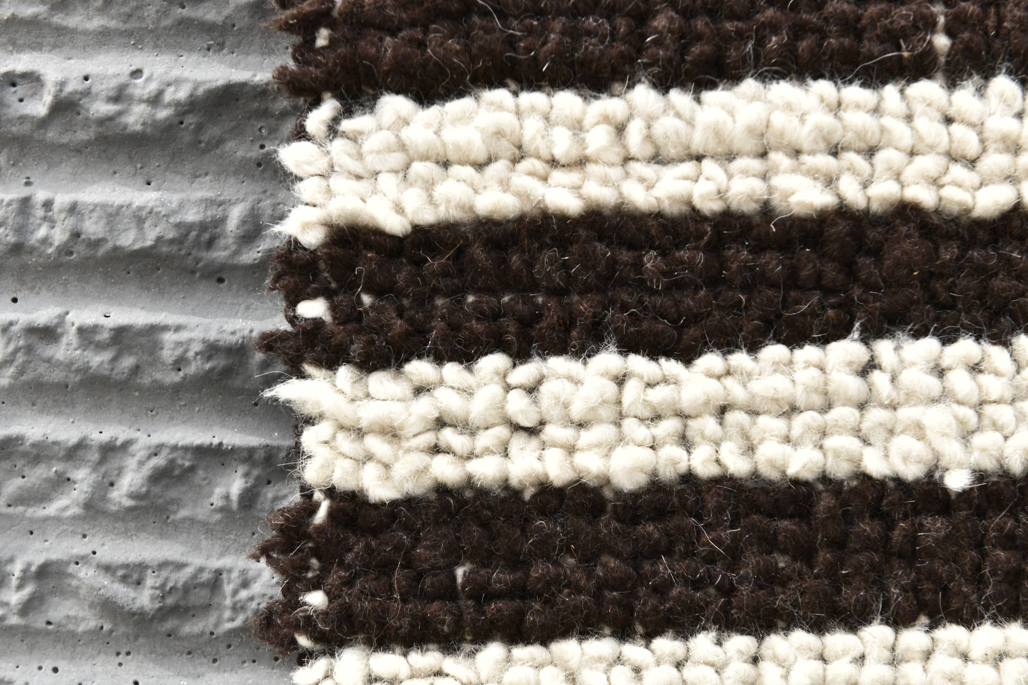 brown and white wool berber rugs ,  195x305cm shaggy natural organic rug