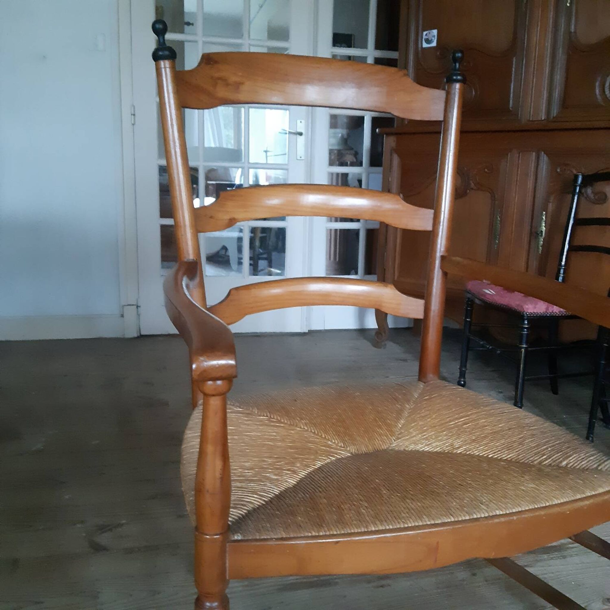 Large straw armchair