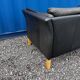Danish vintage 2 seater black leather sofa 1970s