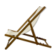 Transat tissus blanc avec structure en bois
