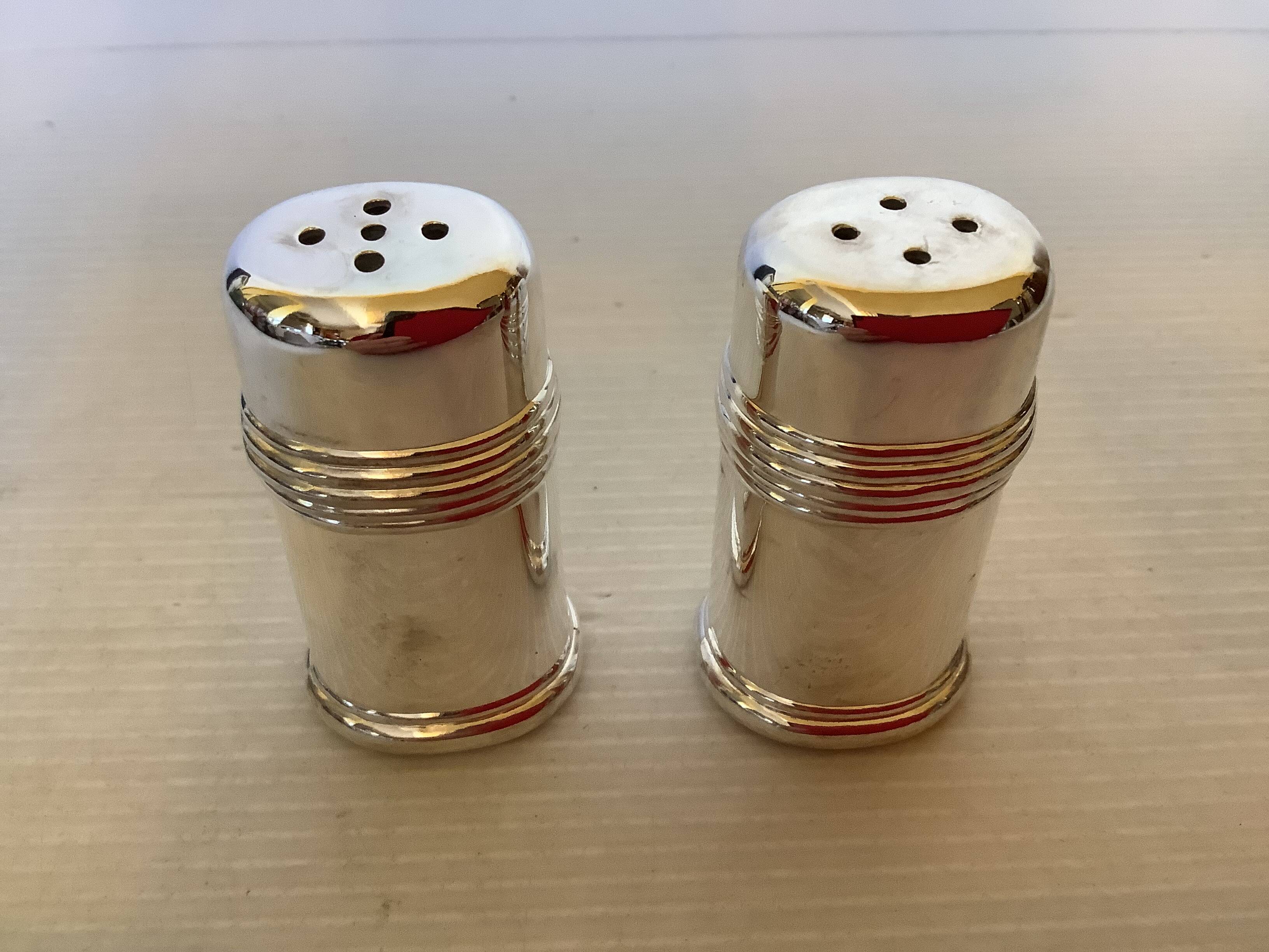 Salt and pepper set silver-plated Saint Hilaire