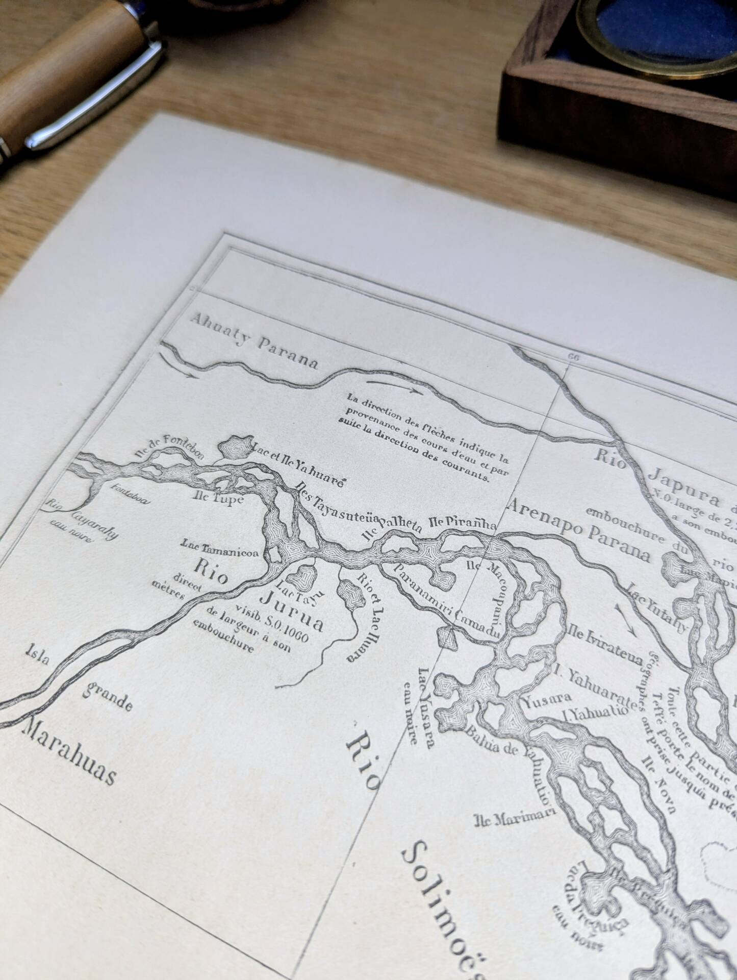 The Caquetá River (Japurá). Printed illustration from 1866.
