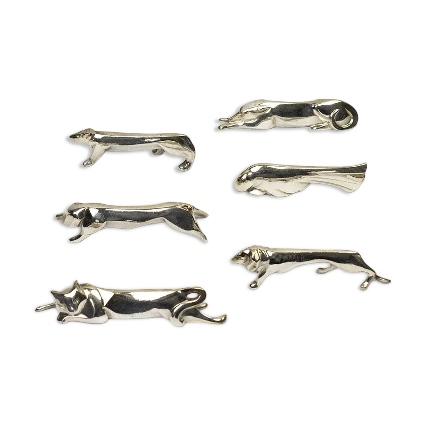 Art Deco animal knife rests Gallia Christofle, Eugène Volynkine