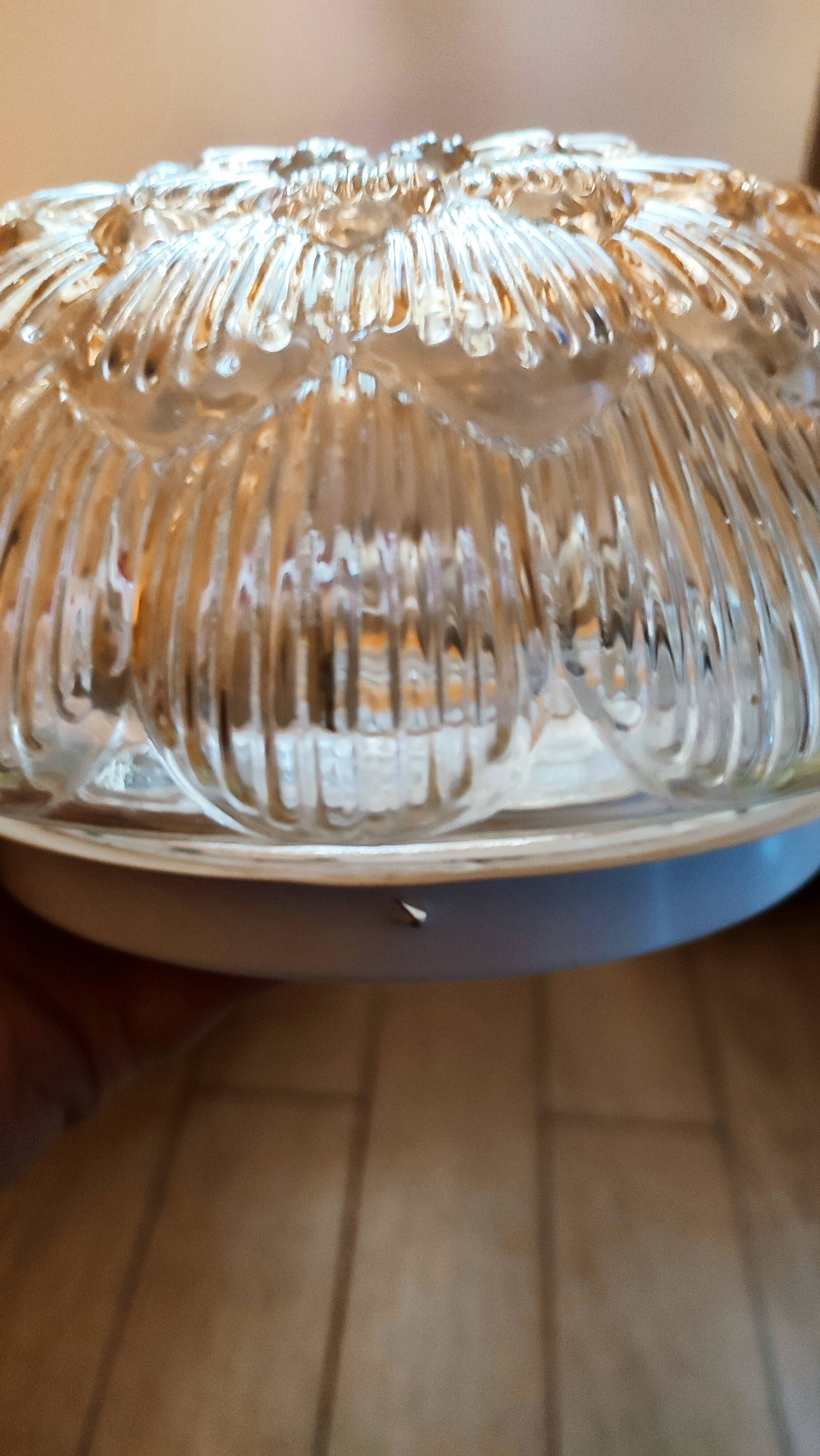 Vintage ceiling light in gold iridescent glass
