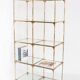 Etagère modulable vintage. Fer  doré et verre. Espagne, années 60.