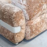 Chenille armchair with brushed aluminum profiles, 1970s