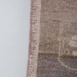 Vintage midcentury karapinar floral brown wool rug