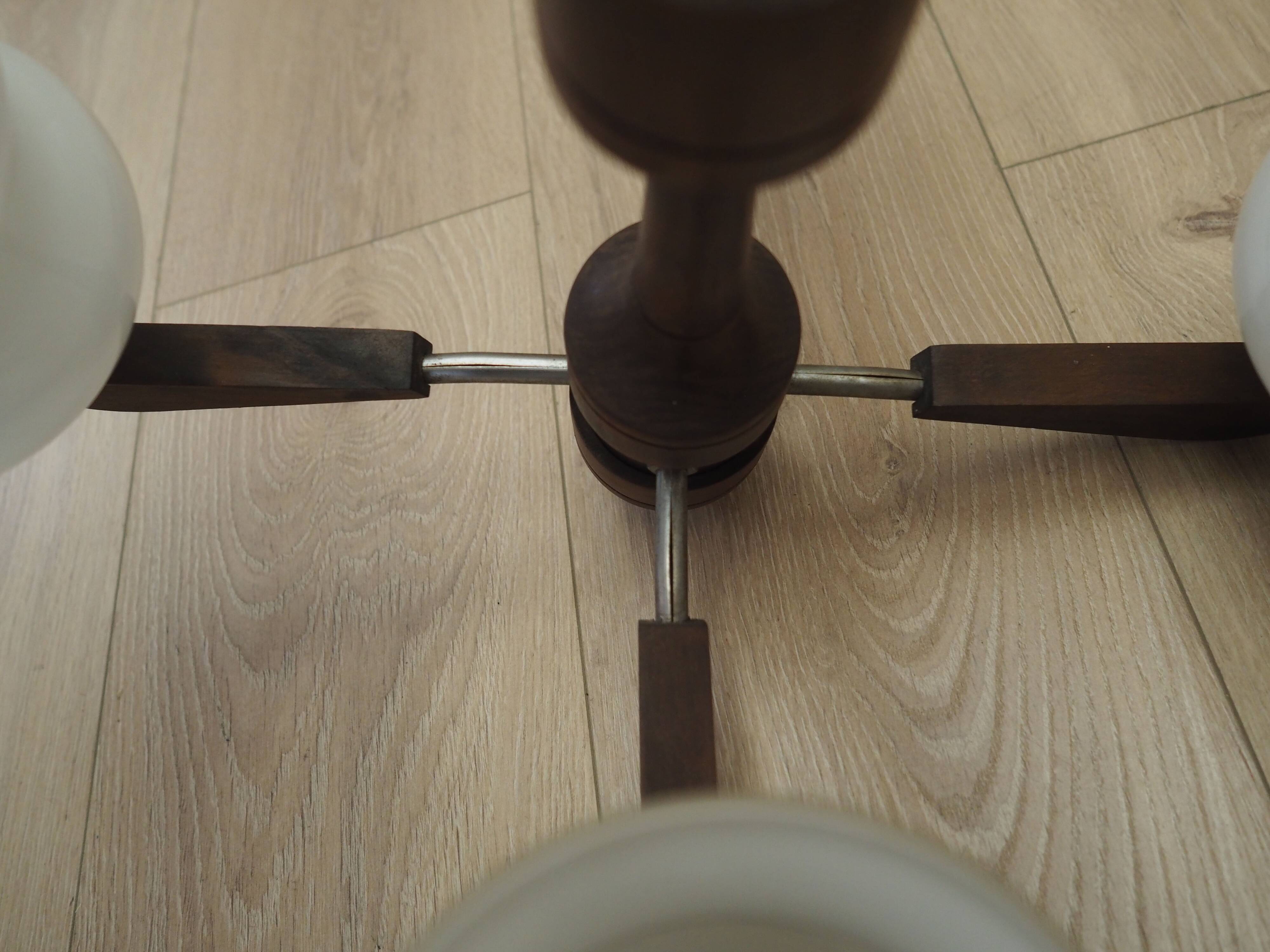 Wooden chandelier, Danish design, 1970s, production: Denmark