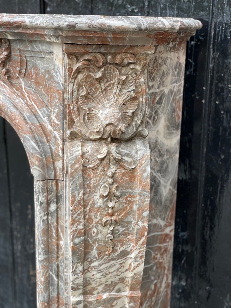 Louis XV style fireplace in rance marble circa 1880