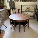 Danish table and chair by Hans Holsen distributed by Rem Rojle