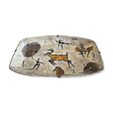 Plat Vallauris signed Jacky cave of Lascaux rock painting