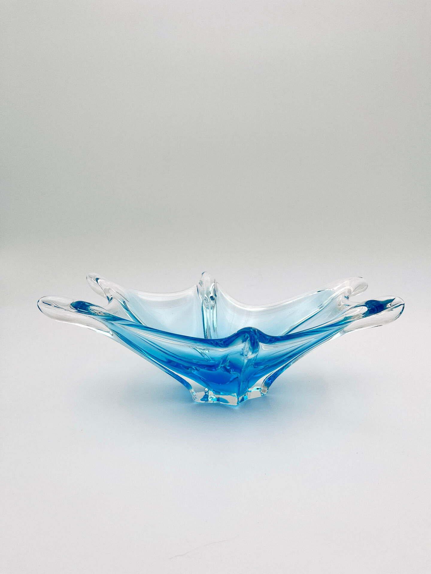 Murano Italy Deep Bowl - Organic Design Lagoon Blue