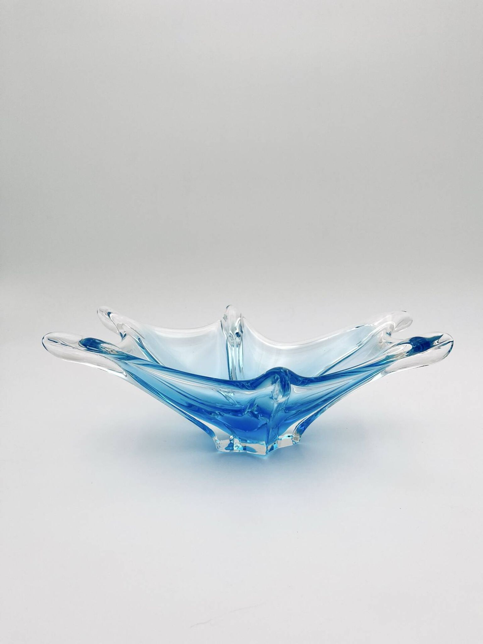 Murano Italy Deep Bowl - Organic Design Lagoon Blue