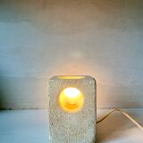 Brutalist stone sculpture lamp