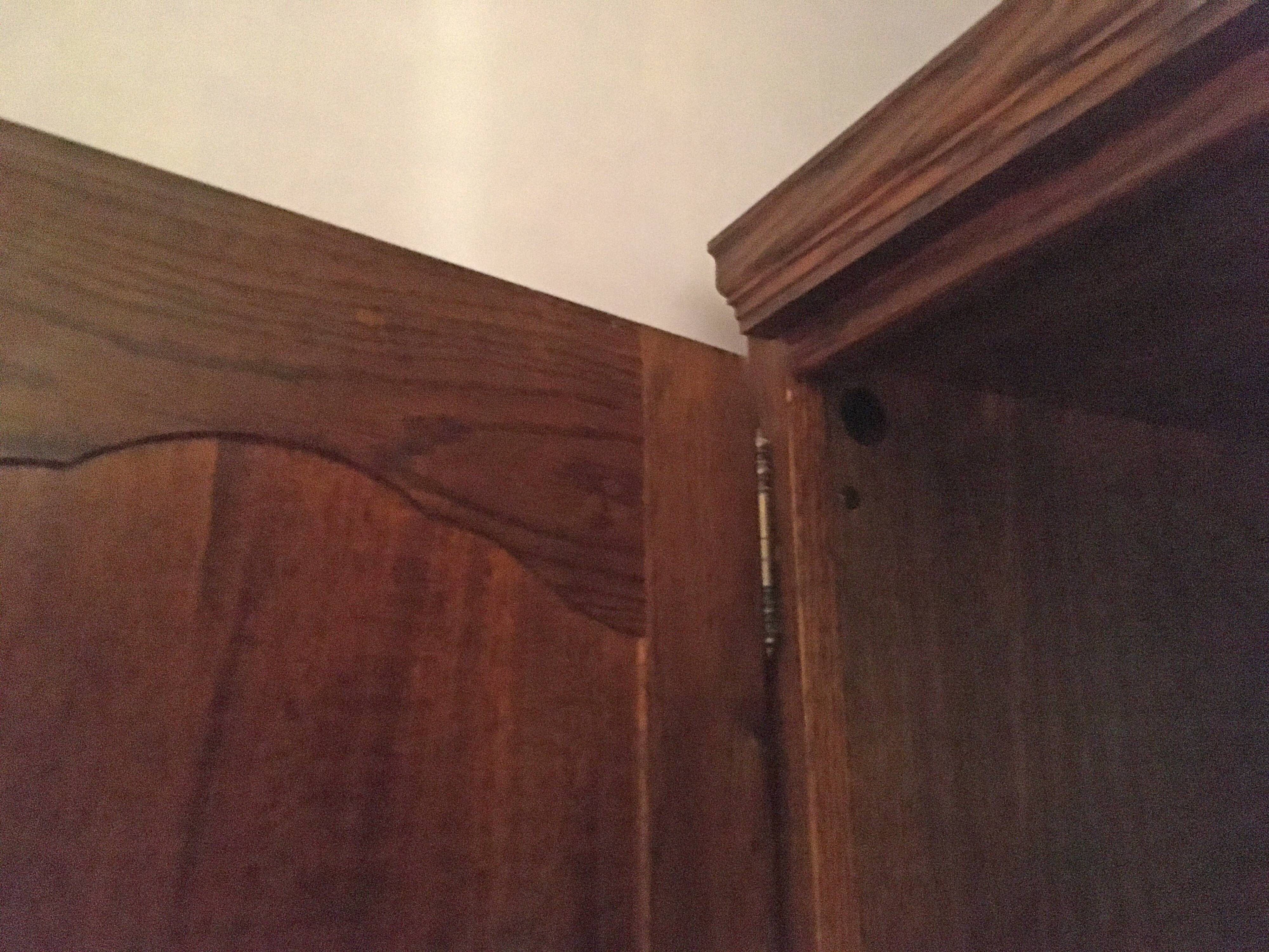Solid oak wardrobe, four doors with keys.