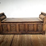 Church bench wooden chest 18th