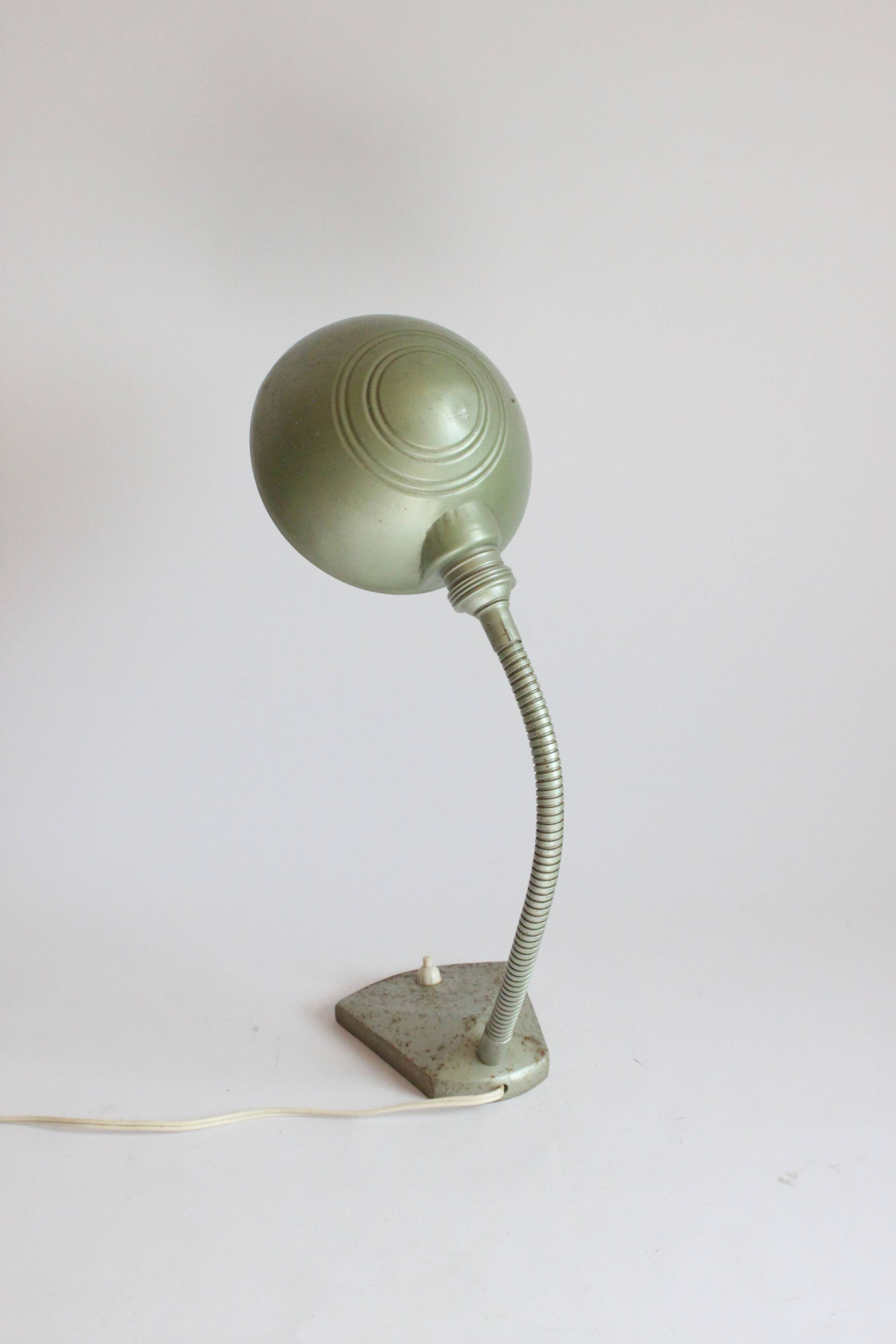 Art deco Gooseneck Desk Lamp By Erpé, Belgium 1930S