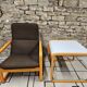 Lot Fauteuil et table Wilkhahn bois courbé 1980 vintage