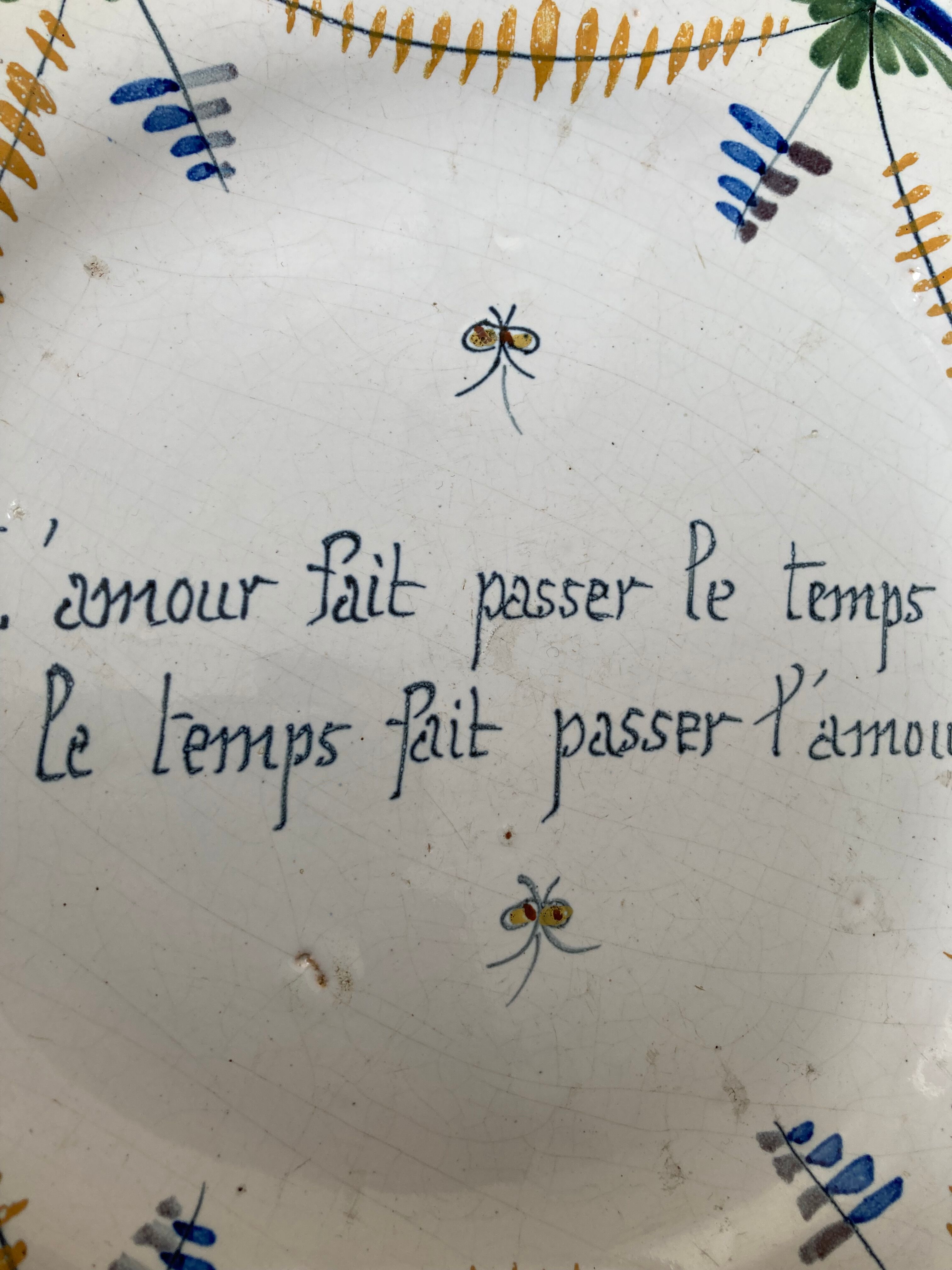 Antique earthenware plate