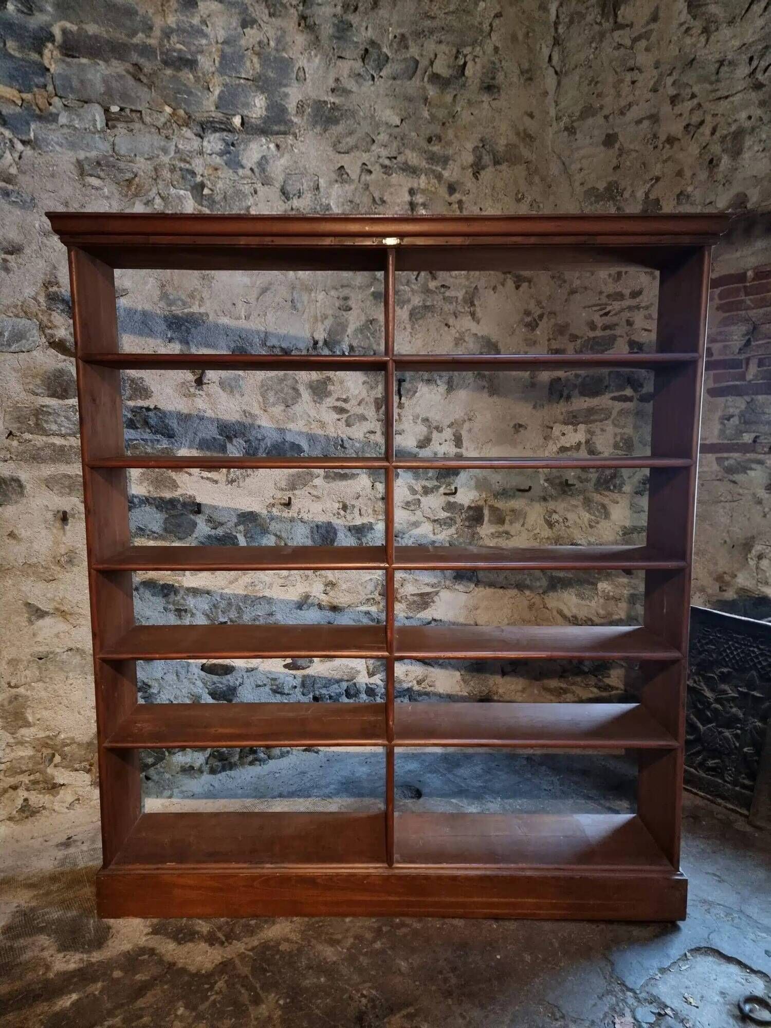 Large open shop shelf from an old French store by Chalmette, 1930s.