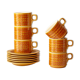 6 tasses avec sous-tasses -  motif vintage - Hornsea England modèle Saffron