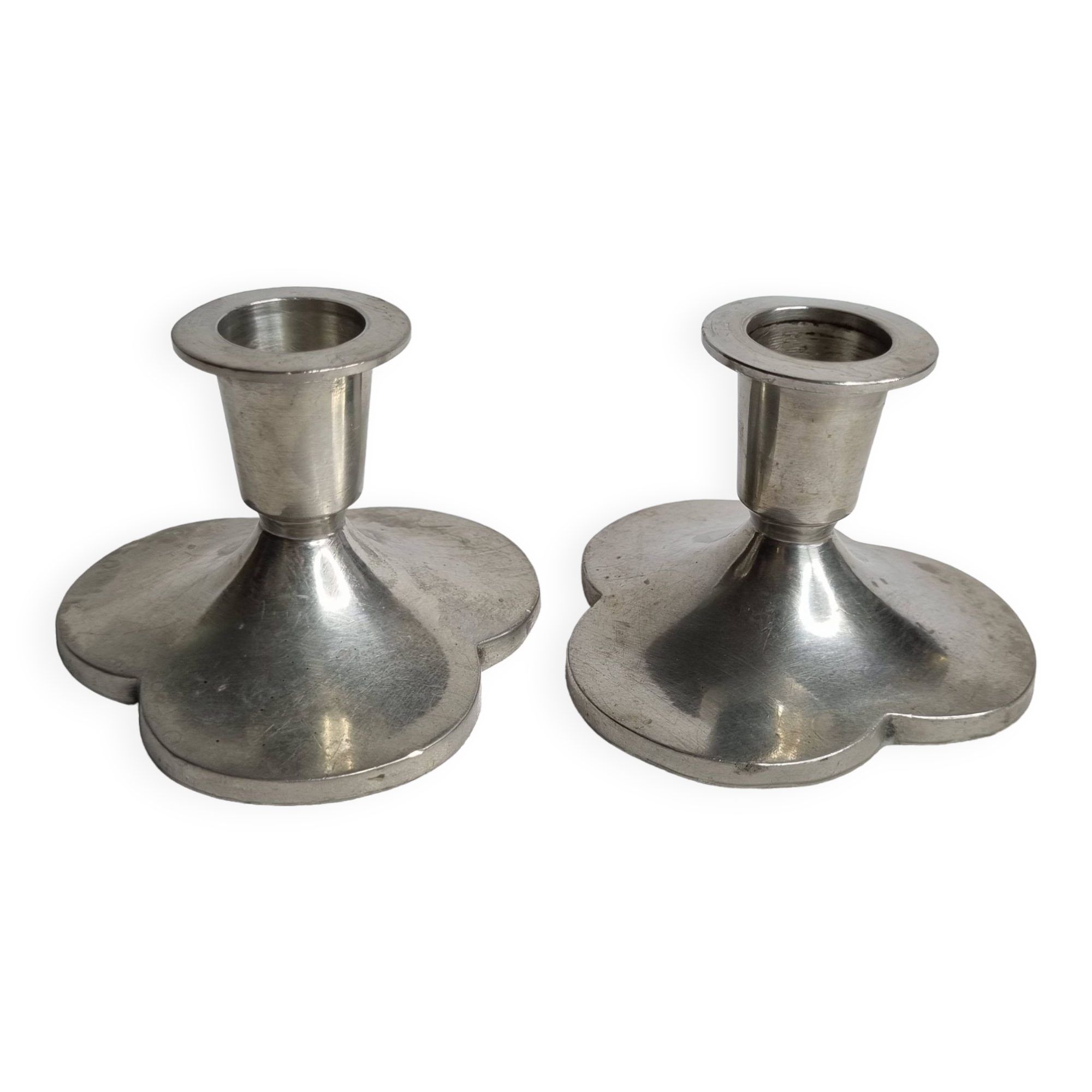 Pair of Just Andersen designer candlesticks, Denmark