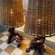 60s vine and rattan lamps (X2)