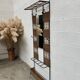 Pair of rattan and metal lockers