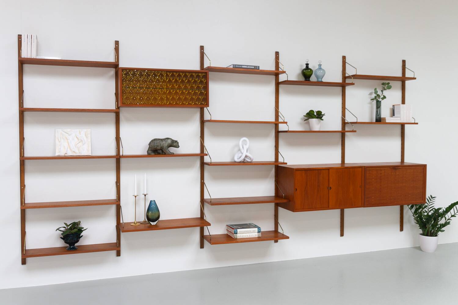 Danish Modern 5-Bay Modular Teak Wall Unit by Poul Cadovius for Cado, 1950s