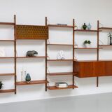 Danish Modern 5-Bay Modular Teak Wall Unit by Poul Cadovius for Cado, 1950s