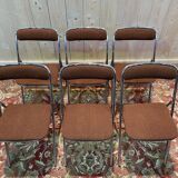 6 chrome folding chairs 1970