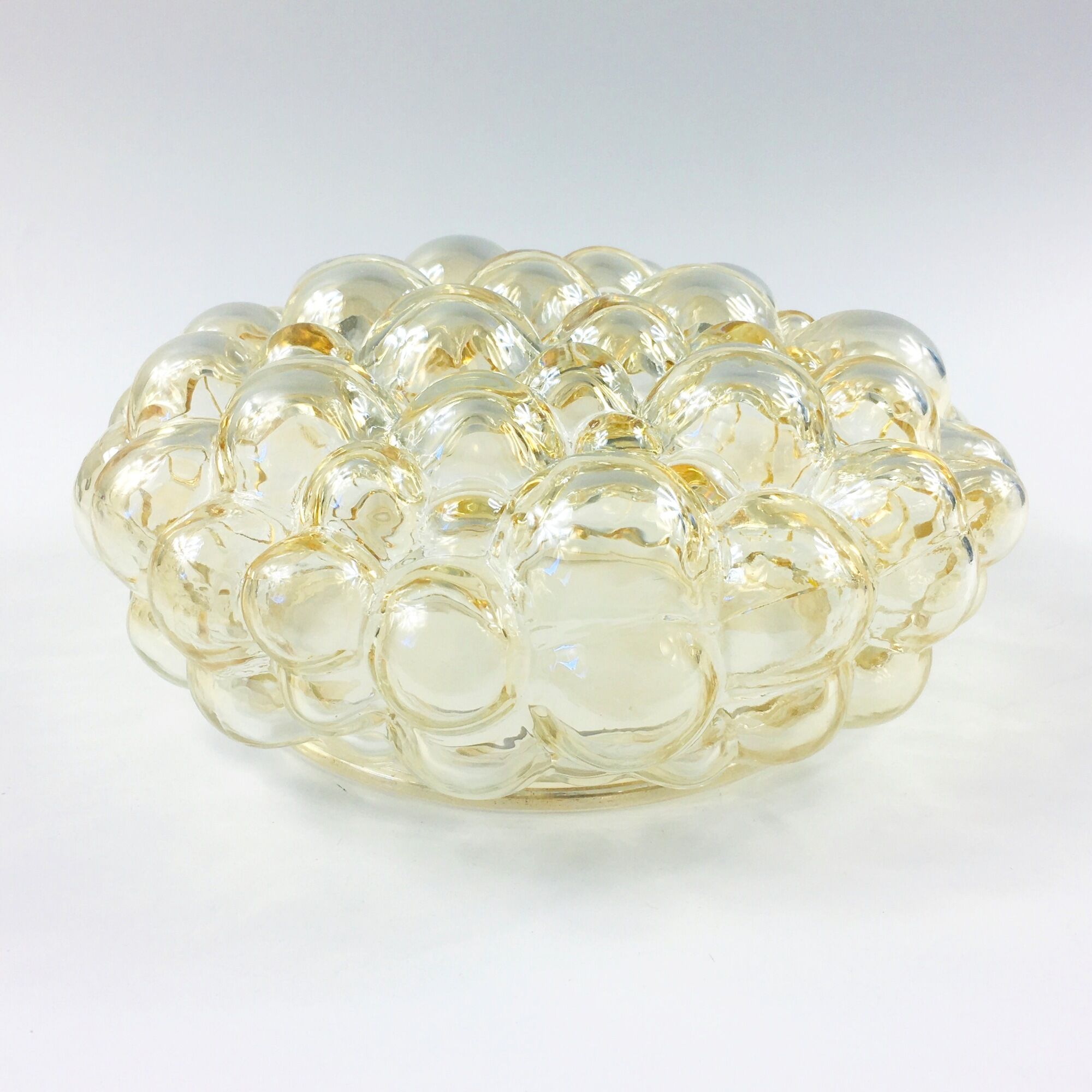 Amber bubble glass flush mount by Helena Tynell For Limburg, Germany, 1970s