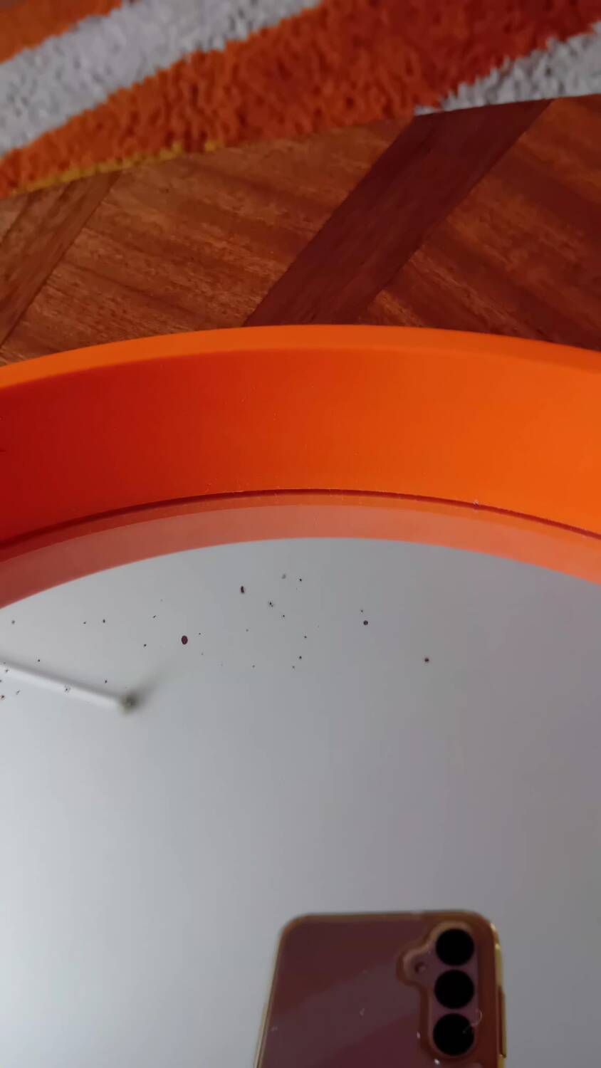 Round orange mirror seventies
