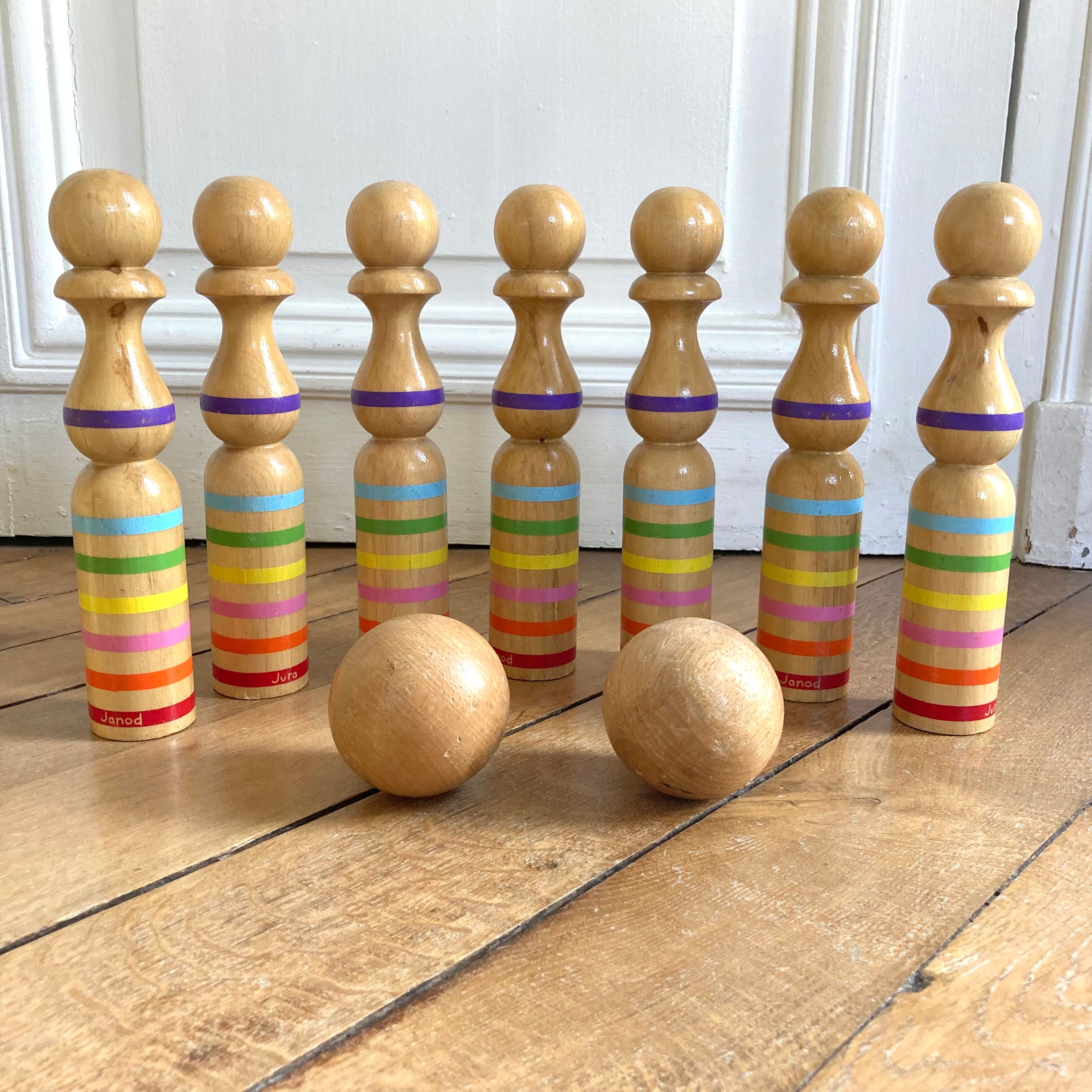 Wooden bowling game