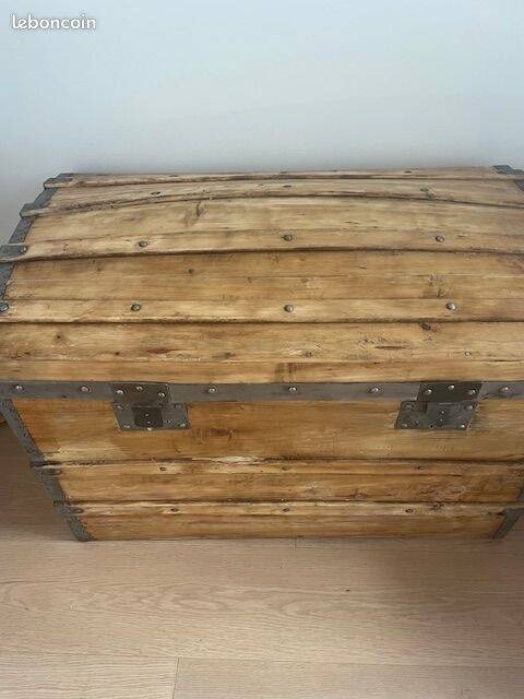 Vintage wooden toy chest trunk