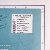 Ancienne carte des Etats Unis - 1950