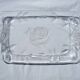Plat à cake en verre motifs roses